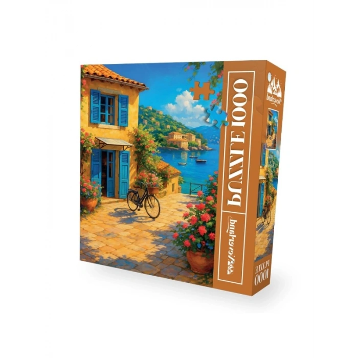 Deniz Kıyısında Bisiklet Temalı 1000 Parça Puzzle