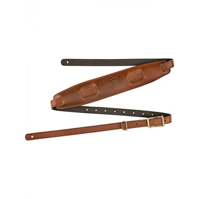 Deri Gitar Kayışı - Konyak Renk