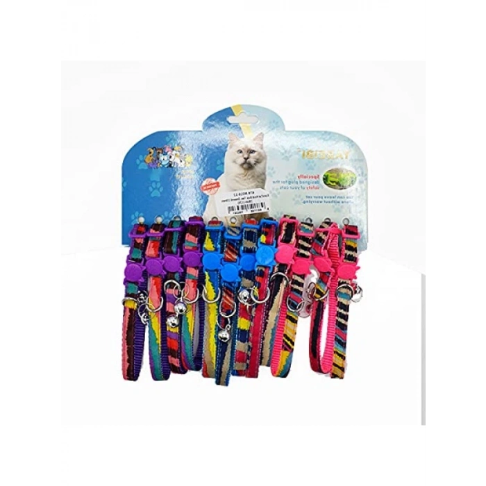 Desenli Kedi Boyun Tasması, 10mm-28cm (12li)