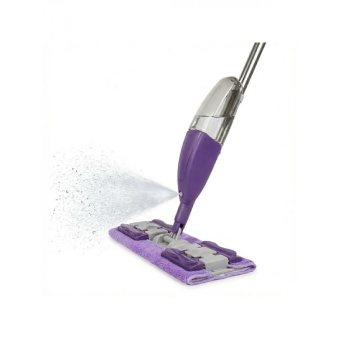 Deterjan Hazneli Mikrofiber Mandallı Sprey Mop - 360° Dönebilen, Yıkanabilir Başlık