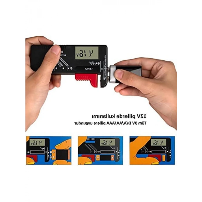 Dijital LCD Pil Test Cihazı, Modern Tasarım ve Kullanım Kolaylığı