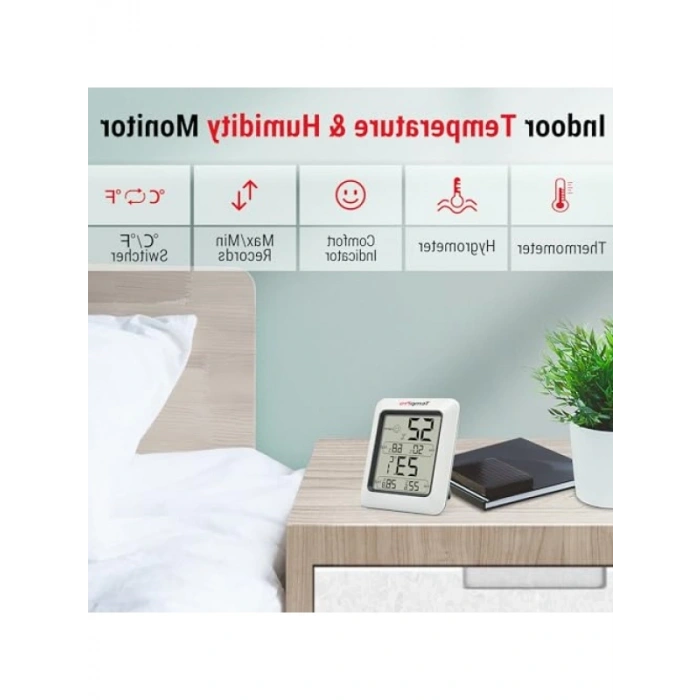 Dijital Termo-Higrometre - İç Mekan Sıcaklık ve Nem Ölçer