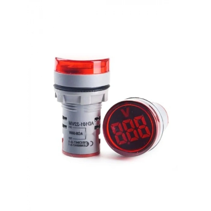 Dijital Voltmetre 22MM AC 60-500V LED Kırmızı Işık