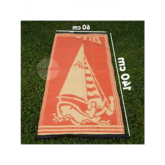 Dikdörtgen Plastik Hasır Halı - Piknik ve Bahçe Kullanımı için 60x140 cm