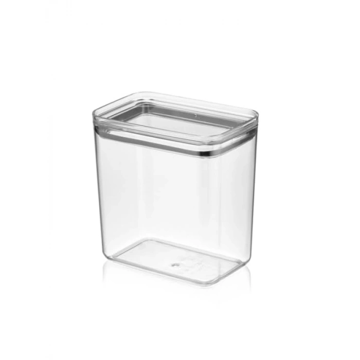 Dikdörtgen Şeffaf Plastik Erzak Saklama Kabı - 2100 ml