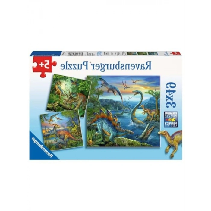 Dinozor Temalı 3x49 Parça Puzzle