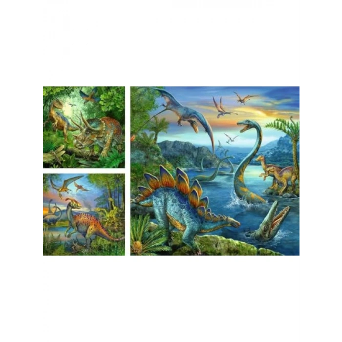 Dinozor Temalı 3x49 Parça Puzzle