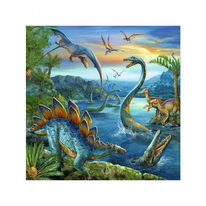 Dinozor Temalı 3x49 Parça Puzzle