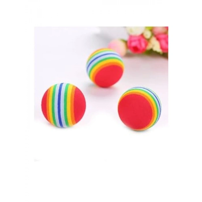 Diş Çıkarma İçin Gökkuşağı Renkli Sünger Toplar - 3lü Set