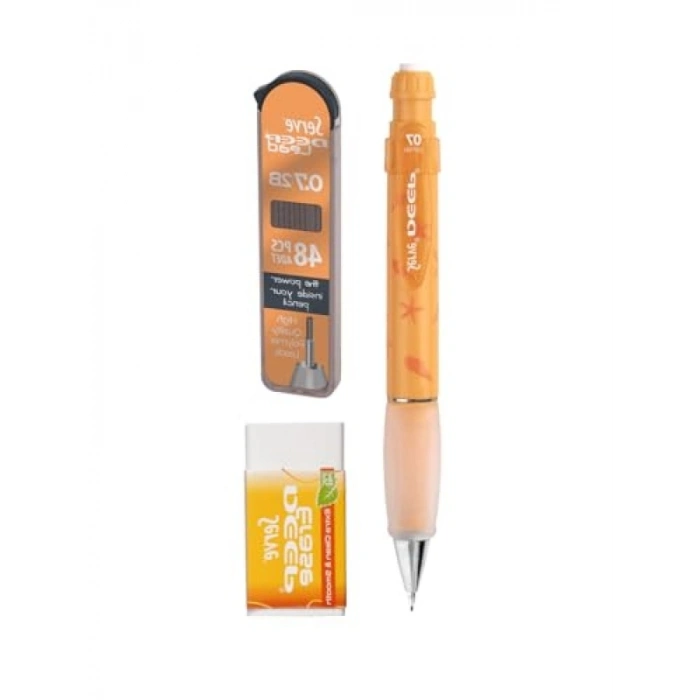 Doğa Desenli Kalem ve Silgi Seti - 0.7 mm, Hardal Sarısı