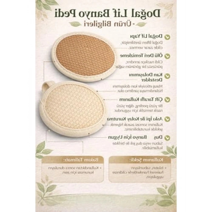 Doğal Bambu Liflerden Üretilen 2li Banyo Lifi Seti - Hassas Ciltler İçin