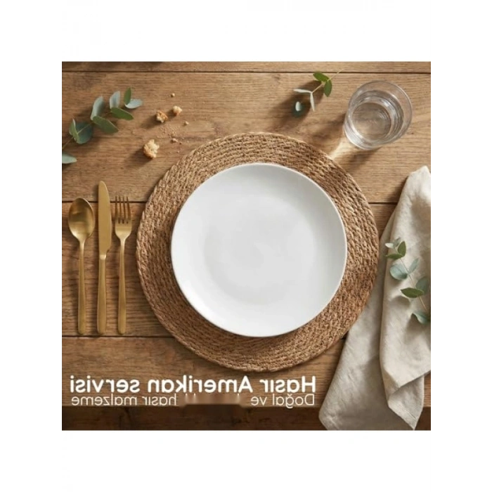 Doğal Hasır Amerikan Servis - 35 cm, Isıya Dayanıklı, Şık Tasarım