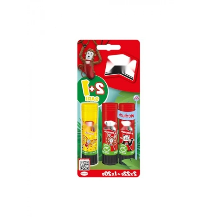 Doğal İçerikli Yapıştırıcı Stick Seti (2x22g + 20g Neon Sarı)