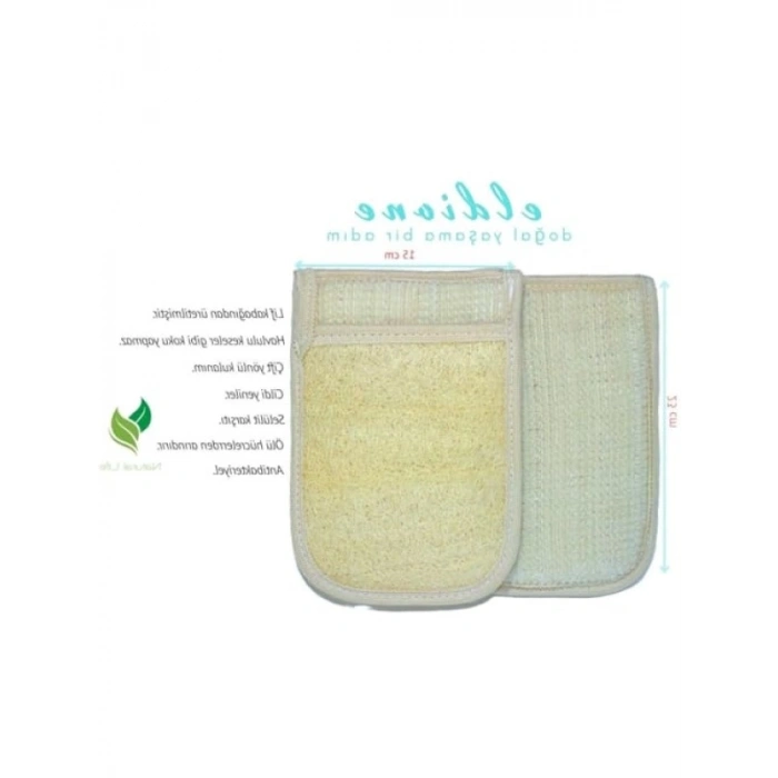 Doğal Kabak Lifli Banyo Eldiveni - Çift Taraflı Peeling Etkisi