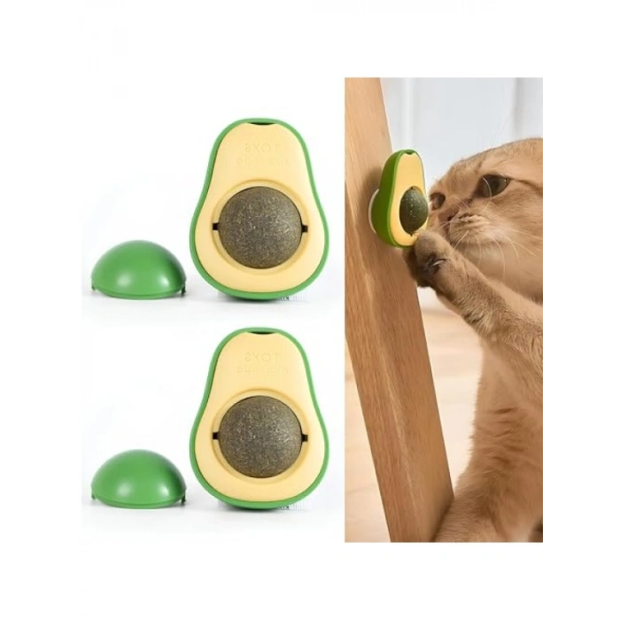 Doğal Kedi Otu İçerikli 2’li Avokado Şekilli Kedi Yalama Topu
