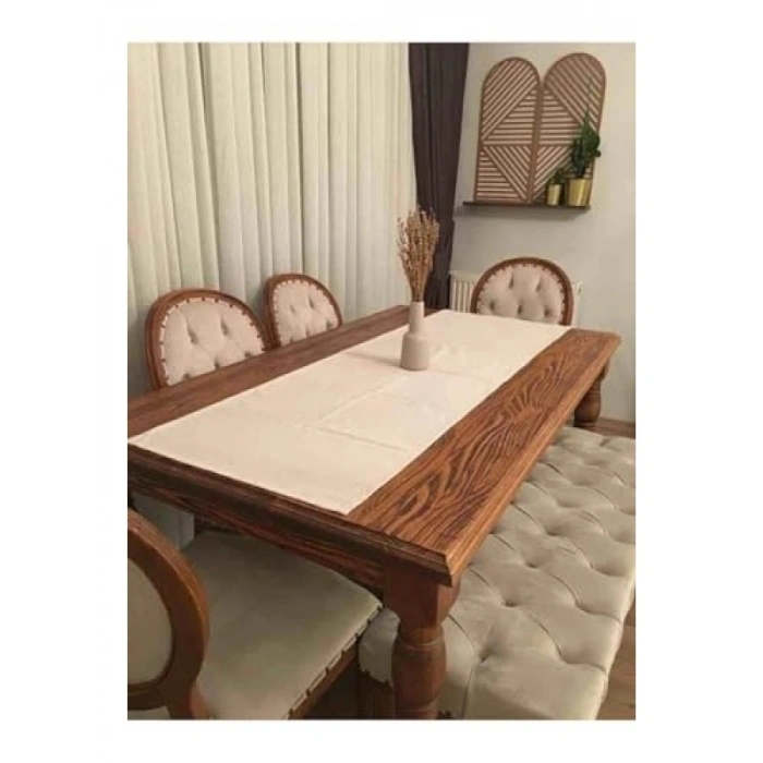 Doğal Keten Otantik Runner - 40x150 cm