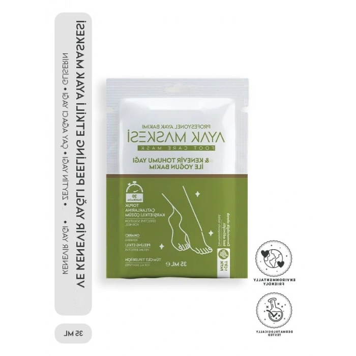 Doğal Kil ve Kenevir Yağı İçeren Ayak Maskesi (35 ml)