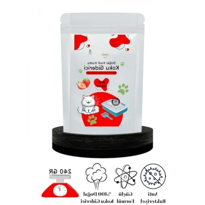 Doğal Koku Giderici Kedi Kumu - Çilek Aromalı 240 Gr