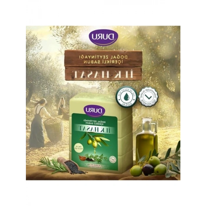 Doğal Zeytinyağı ve Bitkisel Yağlarla Zenginleştirilmiş Sabun 4 × 150 gr