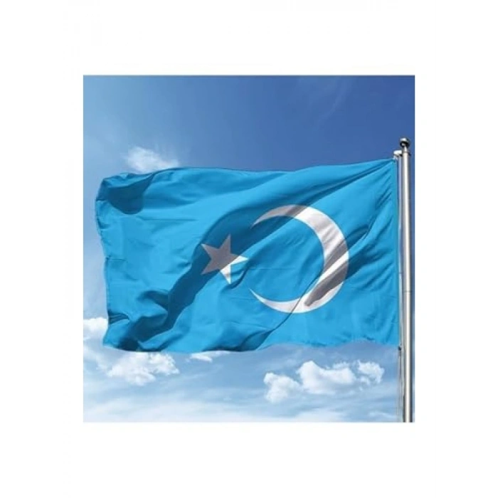 Doğu Türkistan Milli Bayrağı 70x105 cm Raşel Dijital Baskı