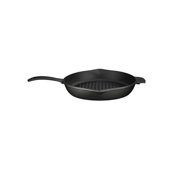 Döküm Yuvarlak Izgara Tava - Metal Kulplu - 28 cm