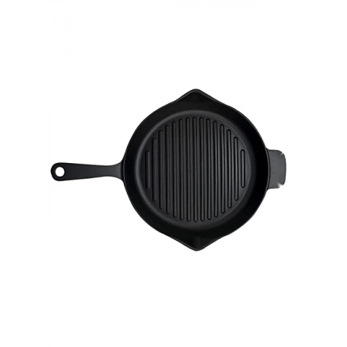 Döküm Yuvarlak Izgara Tava - Metal Kulplu - 28 cm