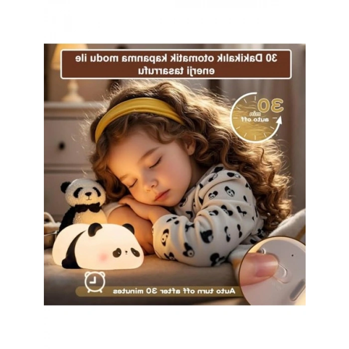 Dokunmatik Silikon Panda Gece Lambası - 8 Renk Seçeneği