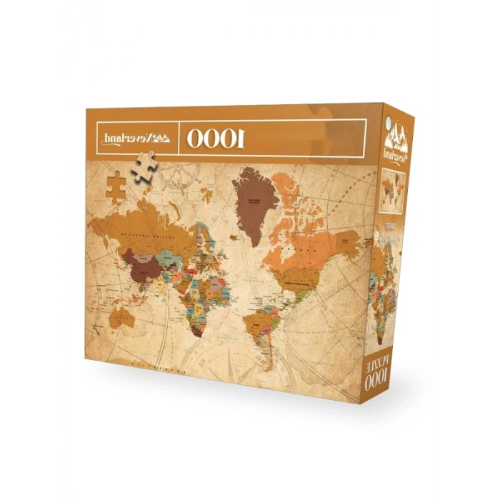 Dünya Haritası Temalı 1000 Parça Puzzle Seti