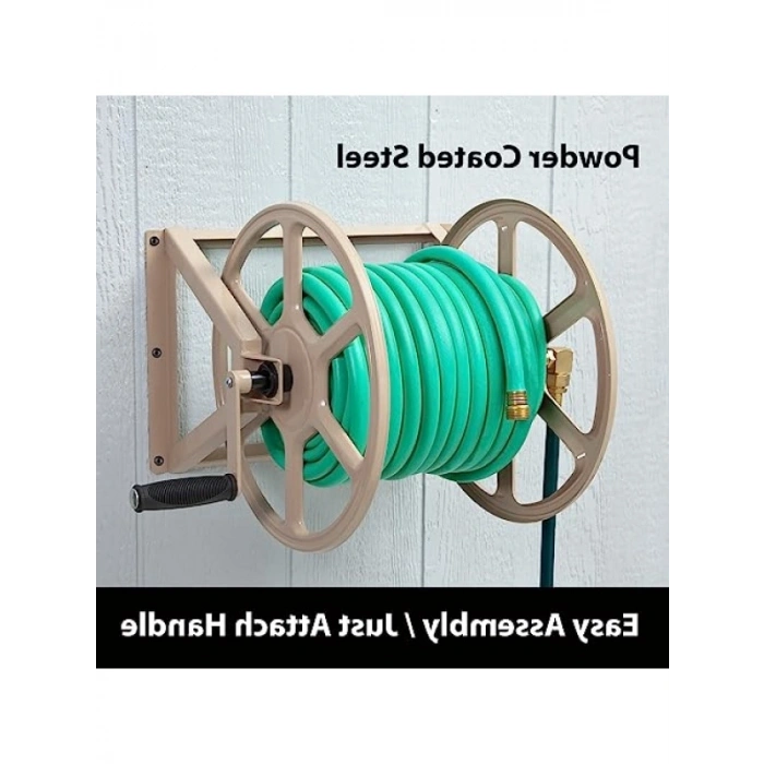 Duvara veya Zemine Montajlı Çelik Hortum Makarası - 61 m Kapasiteli