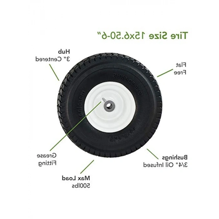 Düz Serbest Çim Biçme Makinesi Lastiği, 15 x 6,50-6 inç