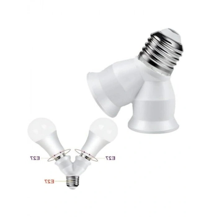 E27 Duy Çoğaltıcı - Tek Duydan Çift E27 Lamba Bağlantısı