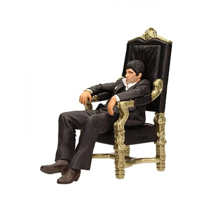 Efsanevi Tony Montana Figürü, Siyah/Altın, 18 cm Yükseklikte