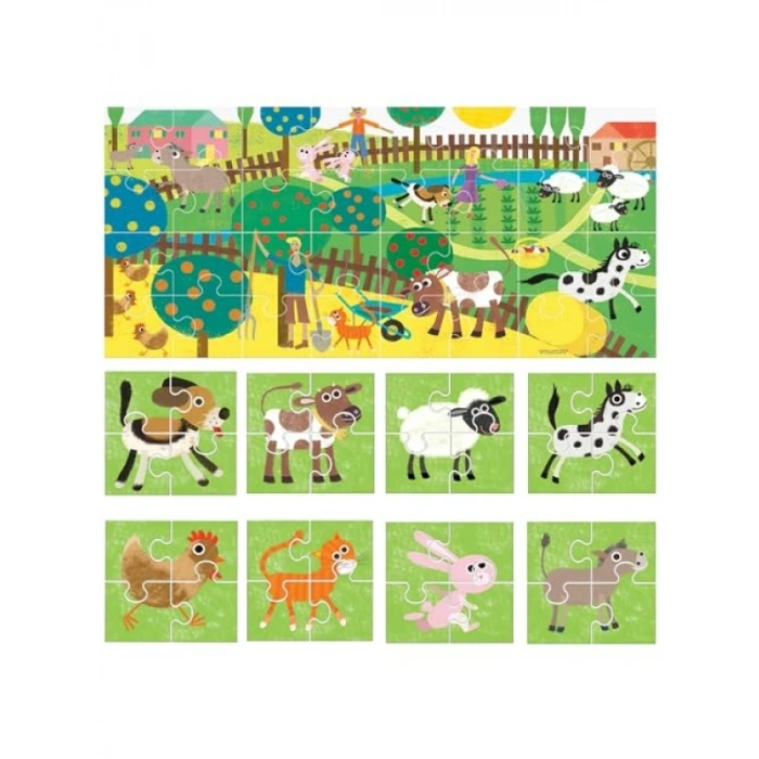 Eğitici 8+1 Farm Puzzle Seti (2-5 Yaş)
