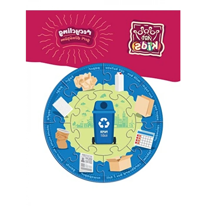 Eğitici Geri Dönüşüm Temalı Puzzle - Çocuklar İçin 20 Parça