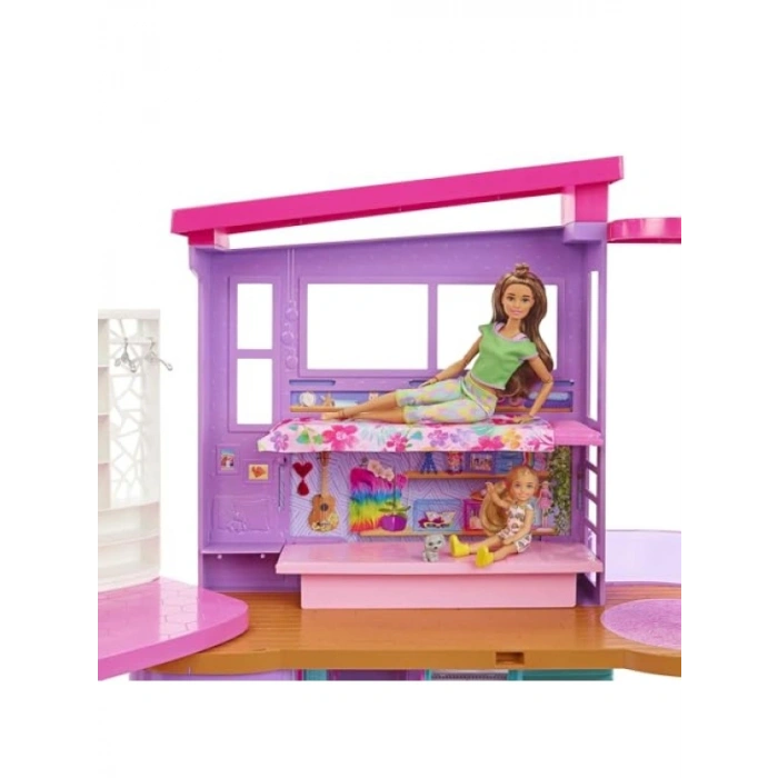 Eğlenceli Barbie Tatil Evi Oyun Seti (30dan Fazla Parça)