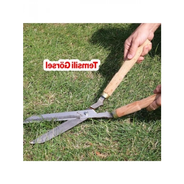 Eğri Çim Budama Makası, 50 cm Keskin Metal Bıçak