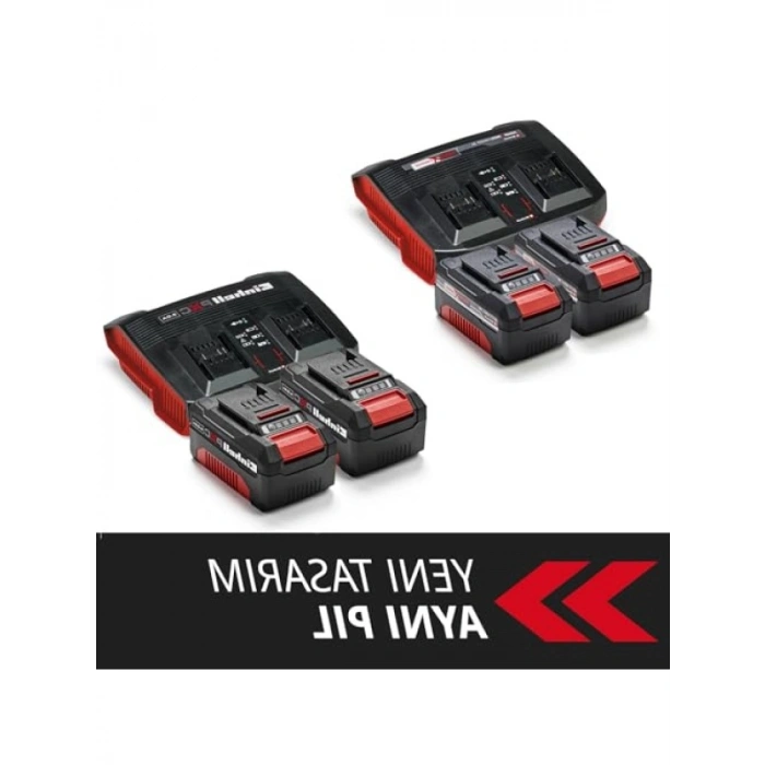 Einhell 2x 4.0 Ah Akü & Twincharger Seti