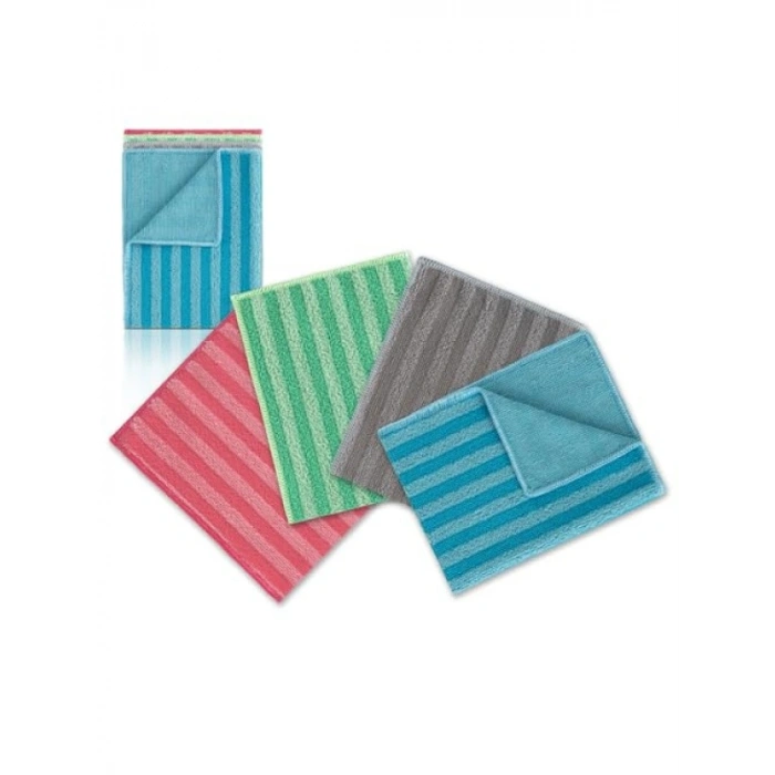 Ekonomik Pakette Mikrofiber Temizlik Bezi, 4’lü Set, Yağ & Kir Sökücü