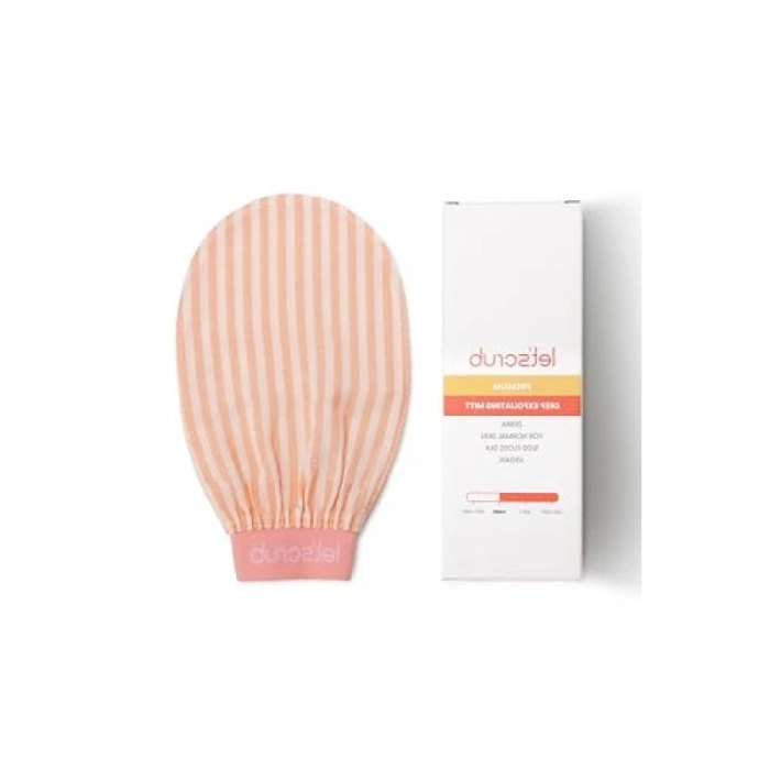 Ekru Zebra Desenli Peeling Eldiveni - %100 Floş İpek, Normal Ciltler için