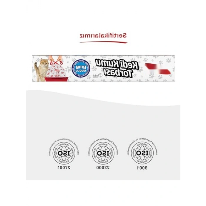Ekstra Güçlü Büzgülü Kedi Kumu Poşeti, 7li Set (82x50 cm)