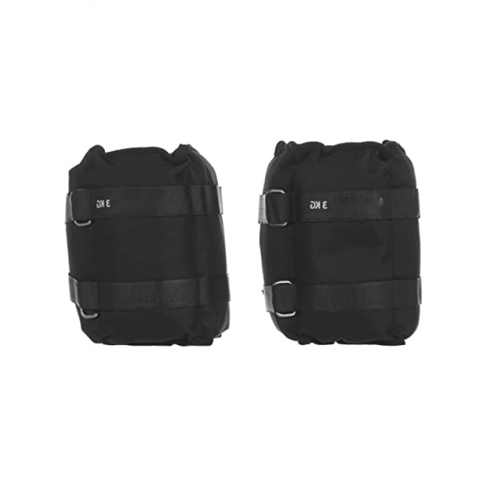 El ve Ayak Bilek Kas Güçlendirici Ağırlık Seti - 2x3 kg, Siyah