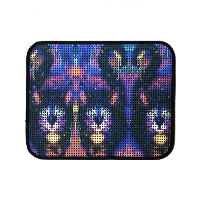 Elekli Desenli Kedi Tuvalet Önü Paspası 60 x 45 cm