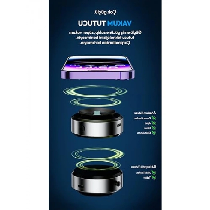 Elektrikli Vakumlu Çok Fonksiyonlu Telefon Tutucu