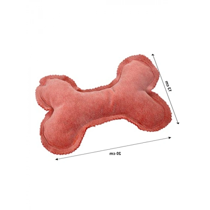 Elyaf Dolgulu Kumaş Köpek Kemik Oyuncak, 20 cm x 13 cm