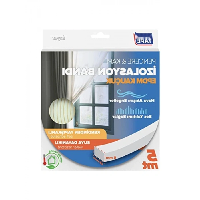 EPDM Kauçuk Pencere ve Kapı İzolasyon Bandı - 5mm x 15mm x 5mt
