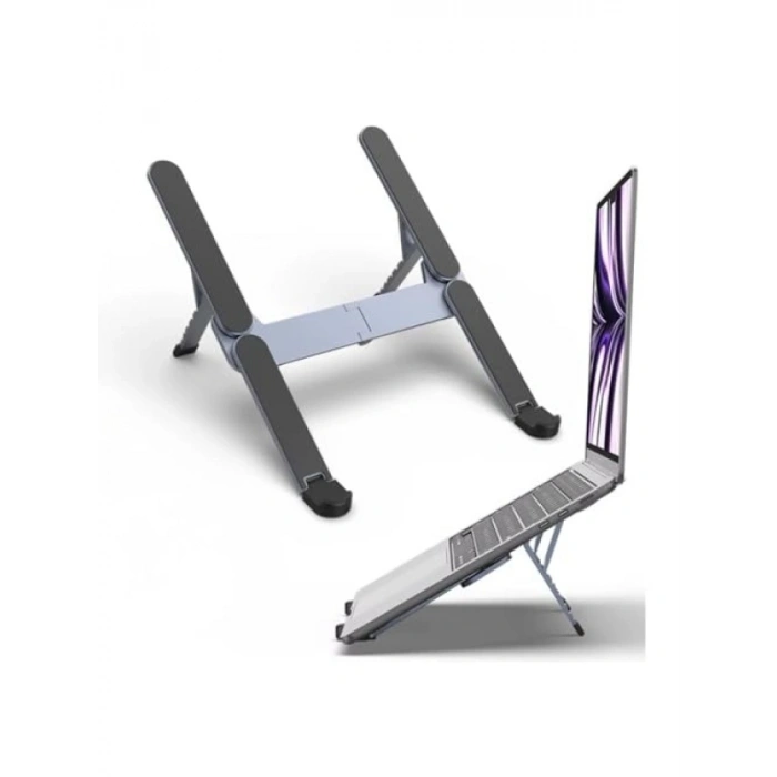 Ergonomik 6 Kademeli Alüminyum Laptop Standı Gri