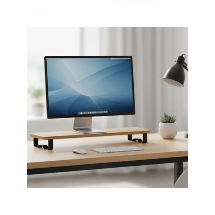 Ergonomik Ahşap Monitör Standı - 120 cm Genişlik