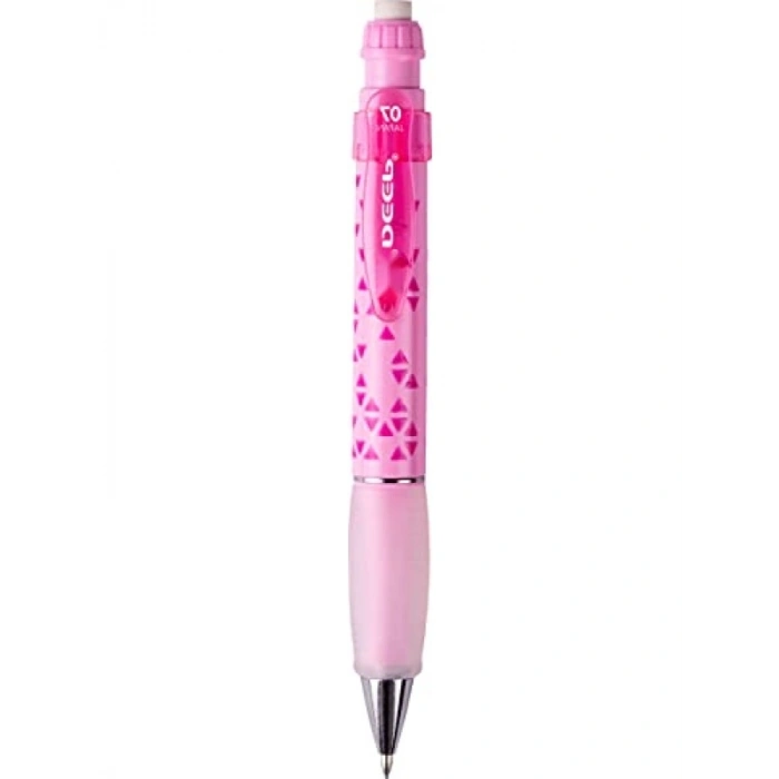 Ergonomik Mekanik Kalem - Pembe Renkli Uçgen