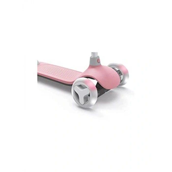 Ergonomik Pembe Işıklı 3 Tekerlekli Çocuk Scooter