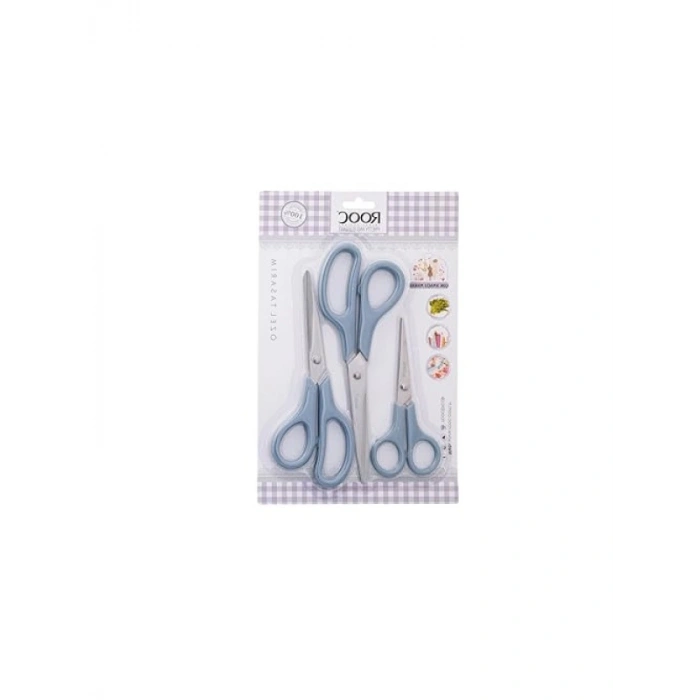 Ergonomik Saplı Çelik Mutfak Makası, 3lü Set, Gıdaya Uygun